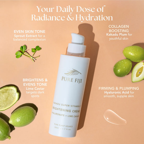 Vitamin C Brightening Creme with Hyaluronic & Lime Caviar (1.7oz/50ml)